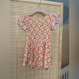 Little Sleepies Primary Rainbows flutter twirl dress, bodysuit 3-6 months